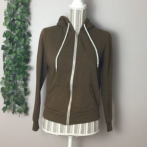 Forever 21 Cedar brown hooded zip up sweater sz S